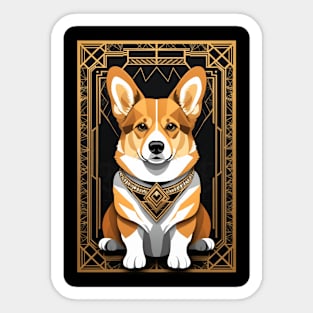 Corgi - art deco Sticker